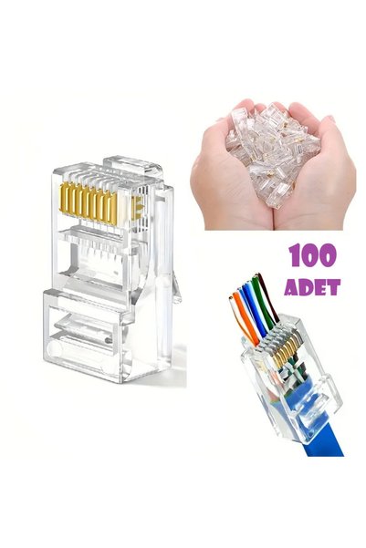 Conigitar Yeni Nesil Açık Uçlu Jack Ez Rj45 Konnektör Delikli Jak 8P/8C Soket...