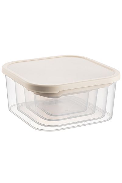 SAVLAR 4-Piece Square Food Storage Container Microwave Suitable Organizer