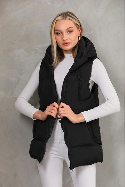 HERZA Women's down Vest Hooded