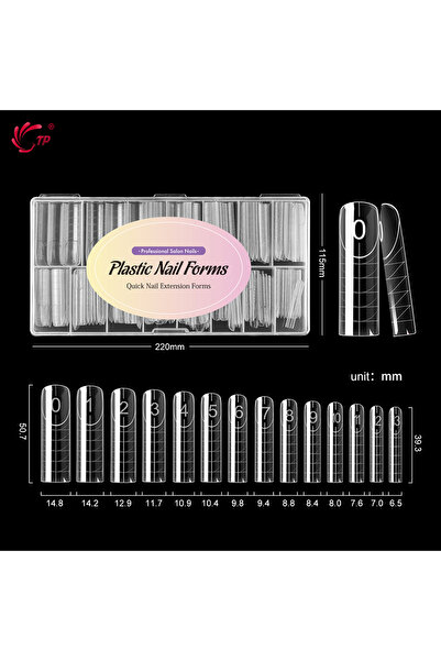 Choice قوالب أظافر مربعة فرنسية مزدوجة من إي-كلير - 140 قطعة - قالب جل سريع ا...