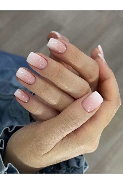 Choice 24 قطعة من أظافر الضغط الطويلة باللون الوردي والأبيض، أظافر ضغط مزيفة،...