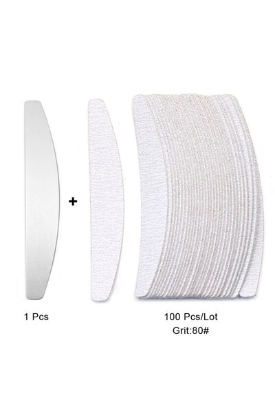 Choice 100 قطعة من مبردات الأظافر البديلة بحبيبات 80/100/180/240 وسادات ورق ص...
