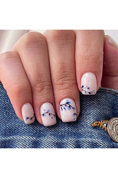 Choice QH-W1048 24 قطعة أظافر صناعية مربعة + مبرد أظافر + غراء جيلي واحد