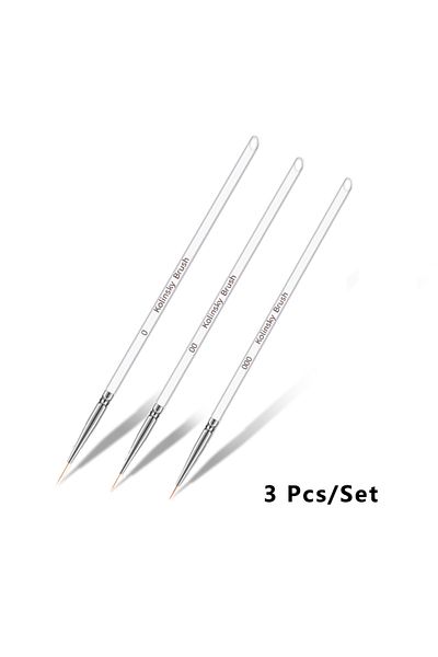 Choice1 ST-133T 3Pcs/Set Kolinsky Gel Nail Art Line Painting Brushes Crystal Acrylic Thin Liner Drawing Pen