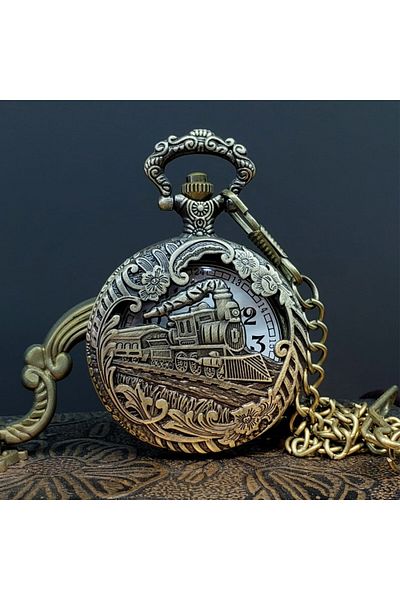 Wolawood Nostalgic Chain Pocket Watch Metal Chain Watch Antique Ottoman Style Special Retro Gift Collection