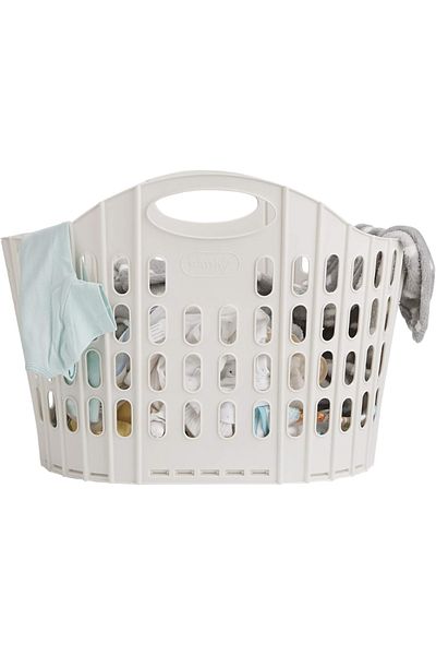 OEM Large Foldable Plastic Basket, White