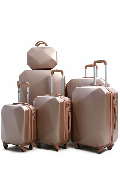 MORANO Morano 6-Piece Spinner Luggage Set, Rose Gold (32-28-24-20-16-12 Inches)