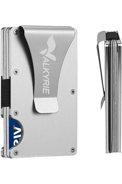 valkyrie Rfid Protected Aluminum Metal 20 Cards Capacity Slim Lightweight Secure Card Holder Silver