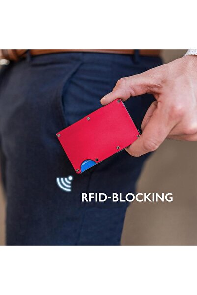 valkyrie Μεταλλικό αλουμίνιο με προστασία RFID 20 Χωρητικότητα κάρτας Λεπτή ελαφριά θήκη κάρτας ασφαλείας Κόκκινη
