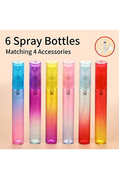 Choice زجاجة عطر زجاجية سعة 8 مل، 6 قطع، 6 قطع + 4 ملحقات، زجاجة رذاذ عطر سعة...