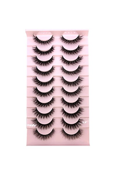 Choice 10 أزواج من الرموش الصناعية الطبيعية من مجموعة FT-8 HBZGTLAD، 10 أزواج من الرموش الصناعية الطبيعية، مكياج كثيف، رموش المنك ثلاثية الأبعاد، رموش ناعمة