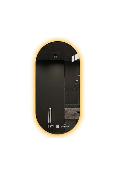 OPTIM DEKO Oglindă de baie premium cu iluminare tactilă LED și sistem de dezaburire, ceas și temperatură - 60x80