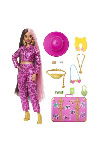 mattel Barbie extra fly brunette barbie doll in safari