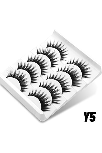 Choice1 5 أزواج - Y5 GROINNEYA Manga Lashes رموش مينك ثلاثية الأبعاد رموش طبيعية رموش صناعية ناعمة متقاطعة