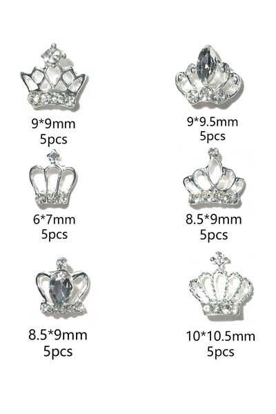 Choice TZ-137 30 قطعة من زينة التاج الرائعة للأظافر، أحجار كريمة أظافر فاخرة ...