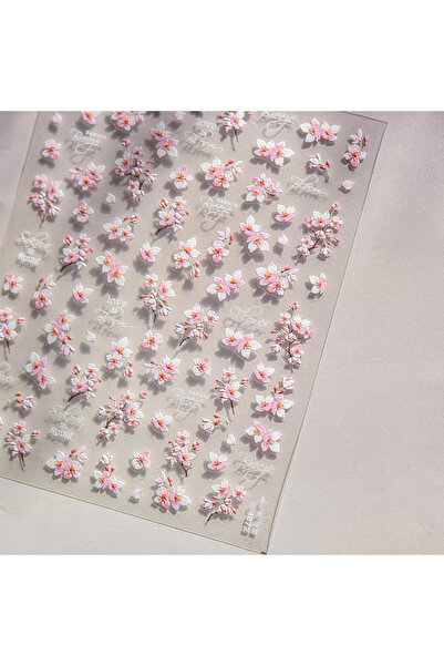 NAILFYOU TO4872 أزهار الكرز المتفتحة، بتلات الربيع، أغصان الخوخ الحية، ملصقات...