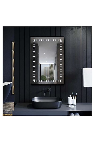 OPTIM DEKO Oglinda Baie, Iluminare LED cu Touch si Sistem Dezaburire 60 x 80 cm