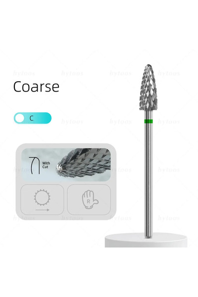 Choice1 رؤوس مثقاب أظافر C HYTOOS 5 مم ذات لهب من الكربيد احترافية لإزالة طلا...