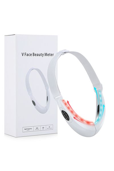 Choice white EMS Face Lifting Device LED Photon Therapy Vibration Facial Massager Face Slimming Double Chin