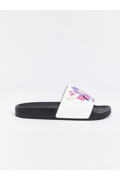 LC Waikiki Black Anime Printed Girl's Slippers