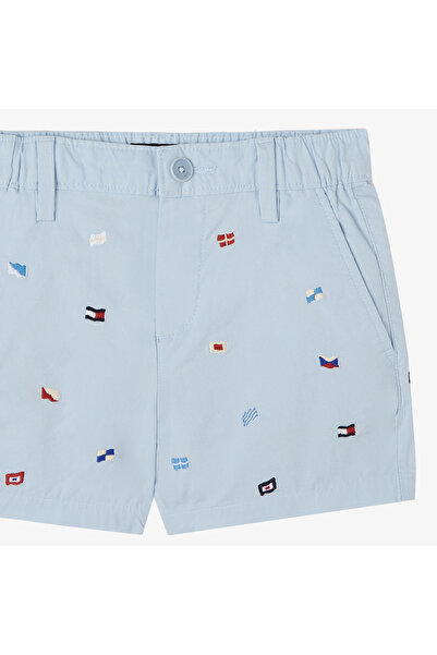 Tommy Hilfiger Allover Flag Çocuk Mavi Şort