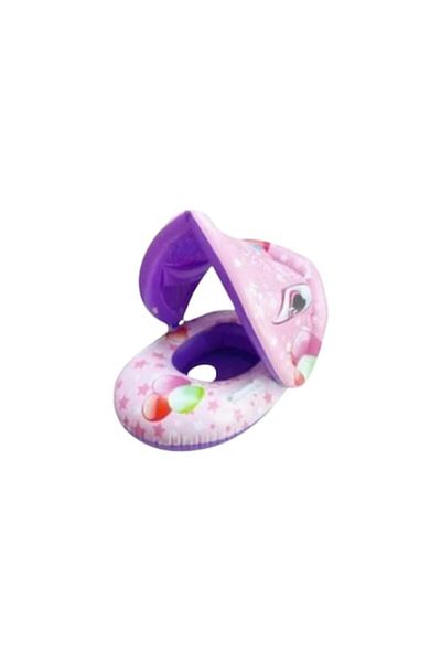 JML Inflatable Swim Ring with Roof and Handle for Kids, 60cm with Support Panty, Purple and Pink