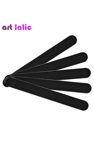 Choice مبرد أظافر أسود من 5 قطع، مبرد أظافر مستقيم من ورق الصنفرة لفن الأظافر...