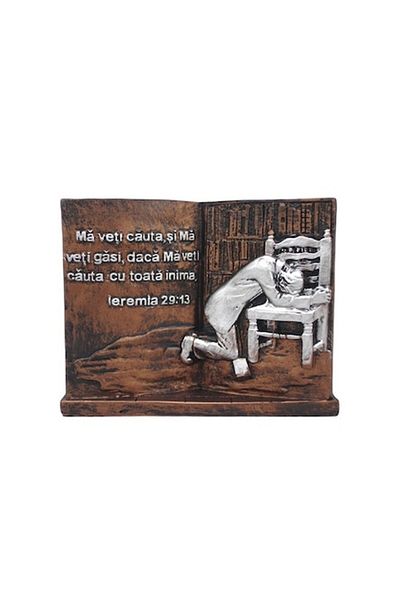 OEM Aplica rasina forma carte cu texte biblice, 14x12 cm