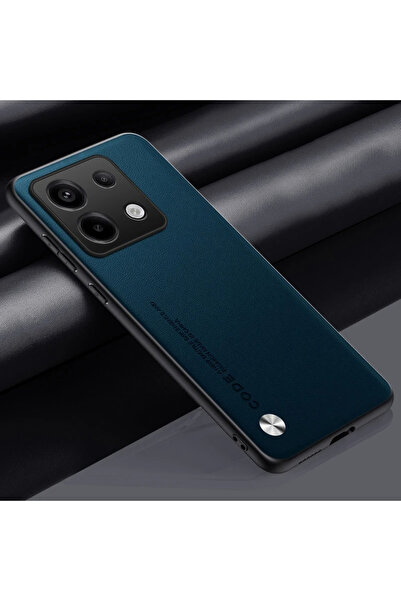 Choice جراب فاخر من الجلد الصناعي باللون الأزرق الداكن لحماية هاتف Redmi Note...