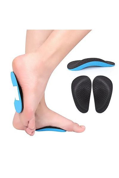 Choice Blue 2PCS EVA Soft Flat Arch Support Half Pad for Sports Relieve Foot Pain and Improve Posture for S