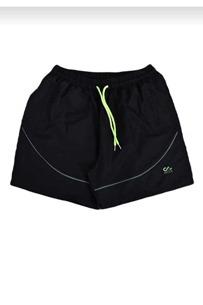 TUWAN sport Men's Large Size Black Zipper Pocket Mesh Sea Shorts