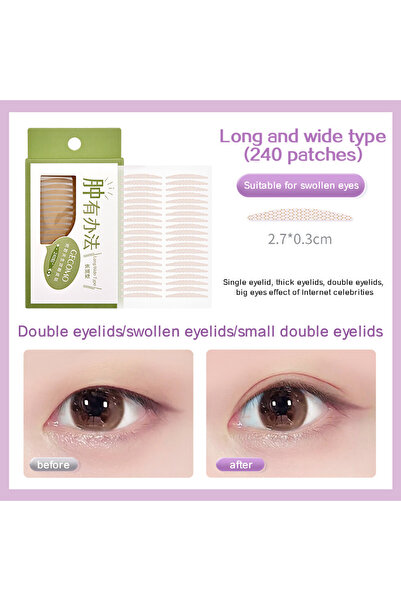 Choice1 G2063-3 240 قطعة ملصقات جفن مزدوجة طبيعية غير مرئية وطويلة الأمد لتشكيل العين الكبيرة