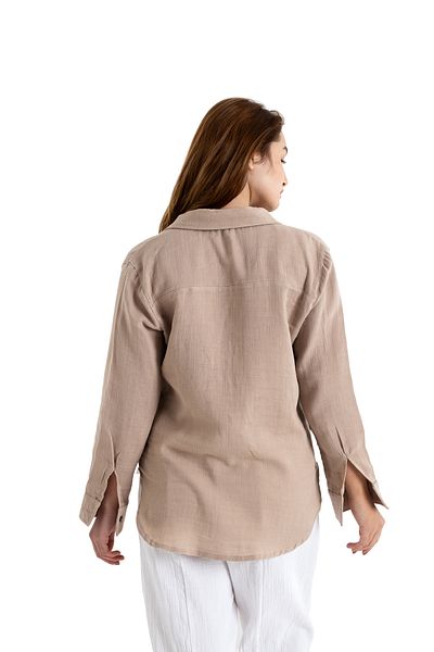 PANCHY CANKY Cămașă de damă din muselină cu 2 straturi slim fit 100% bumbac