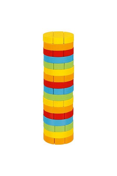 Goki Joc Jenga cu piese din lemn Turnul Rotund