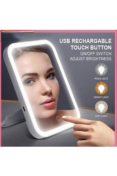 Choice White Light Up Your Beauty Routine: LED Makeup Mirror With Adjustable Dimming, Rotating & Storage -