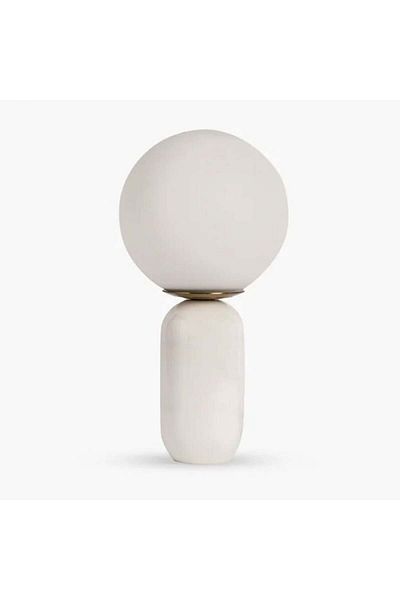 Siera White marble lampshade and snow globe T-7034