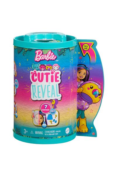 mattel Barbie doll chelsea box reveal toucan