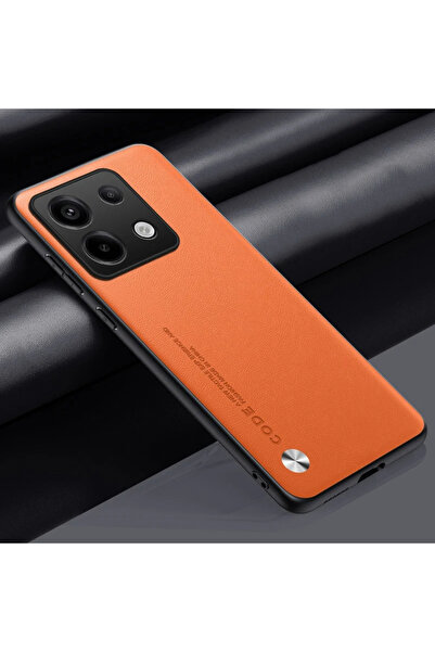 Choice جراب فاخر من الجلد الصناعي البرتقالي لهاتف Redmi Note 13 Pro 5G، مصنوع...