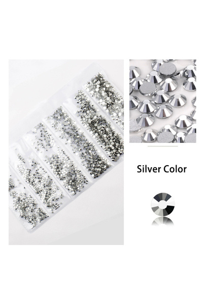 Choice 1440 قطعة فضية اللون 20 لونًا لامعًا ثلاثي الأبعاد زجاجي مسطح لتزيين ا...