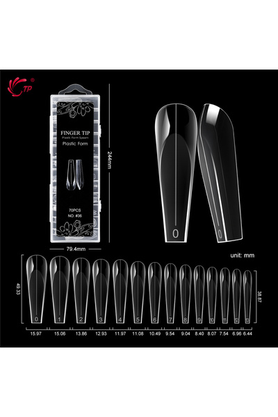 Choice G-70pcs TP 70/140pcs أظافر شفافة بأشكال مزدوجة لتغطية كاملة من البولي ...