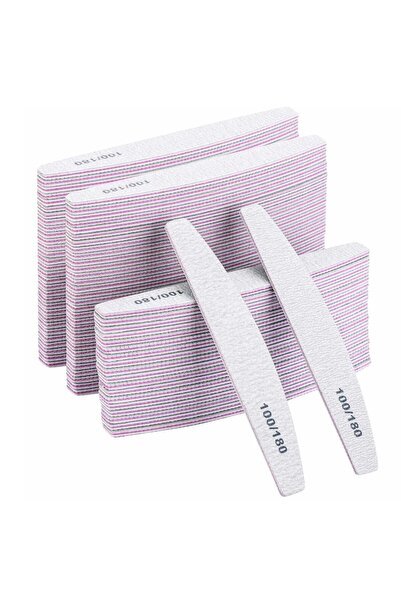 Choice مجموعة من 50 قطعة من مبردات وألواح أظافر فضية بحبيبات 100/180، ألواح ص...