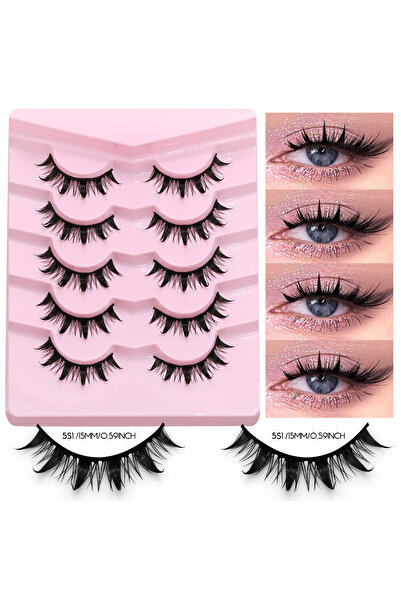 Choice 5 أزواج - 5S1 رموش GROINNEYA Manga Lashes ثلاثية الأبعاد من المنك رموش طبيعية رموش صناعية ناعمة ومتقاطعة