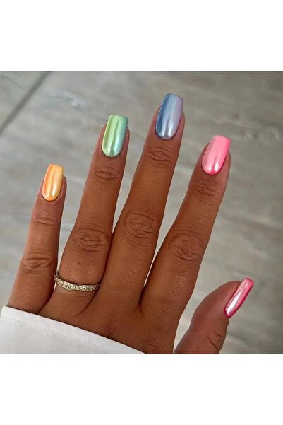 Choice QHW1391 24 قطعة أظافر قوس قزح فرنسية قصيرة مع جيلي واحد ومبرد أظافر واحد