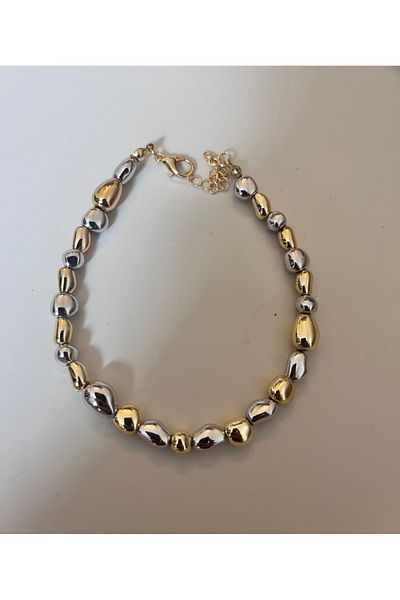 NAİFTAKIAKSESUAR Women's 2 Color Pebble Model Anklet