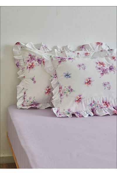 Ricco Lifes 100% Cotton Lilac Fitted Sheet Single - Double - King Size 30 cm Side Height