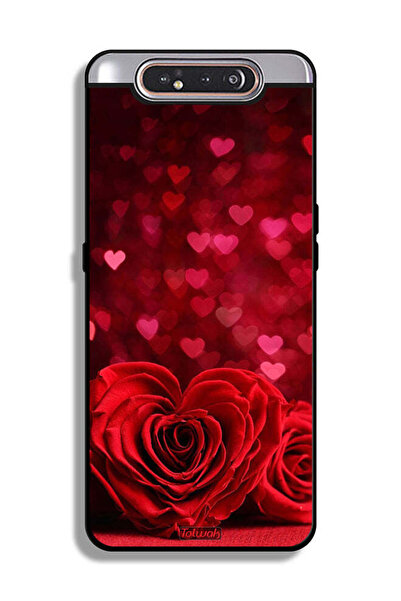 Tolwak غطاء حماية لهاتف Samsung Galaxy A80 بتصميم زهور على شكل قلب وفن تجريدي