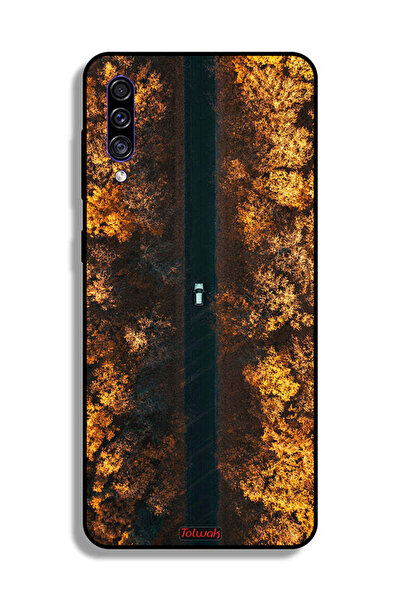 Tolwak غطاء حماية لهاتف سامسونج جالكسي A50s بتصميم طريق في أشجار الخريف