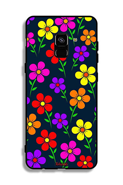 Tolwak غطاء حماية لهاتف سامسونج جالكسي A8 بلس (2018) - زهور ملونة