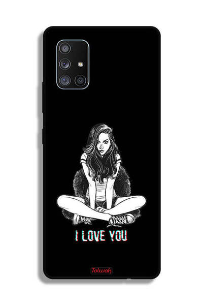 Tolwak غطاء حماية لهاتف سامسونج جالاكسي A71 5G برسومات "أحبك"