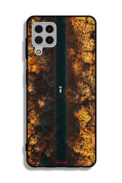 Tolwak غطاء حماية لهاتف سامسونج جالاكسي A22 4G بتصميم طريق في أشجار الخريف
